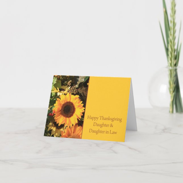 Carte Thanksgiving Fille et femme (Devant)