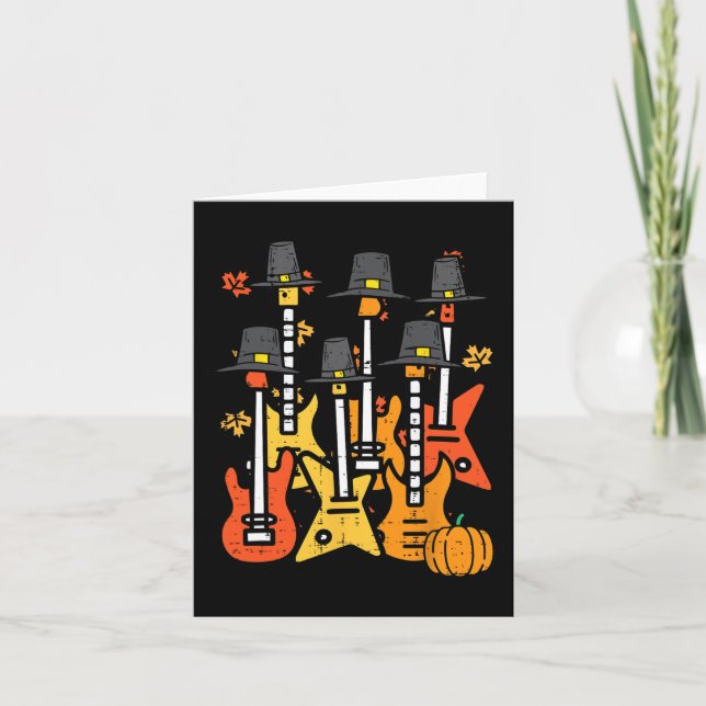 Carte Thanksgiving Guitares Fall Rock Music Riocker Men  (Devant)