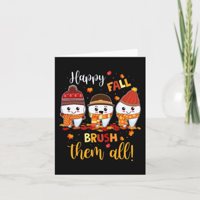 Carte Thanksgiving Happy Fall Brush Eux Tous Dental Dent (Devant)
