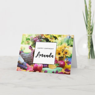 Carte Thanksgiving Holiday Autumn Harvest Table Annivers