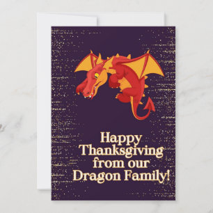 Carte Thanksgiving, illustration Dragon,