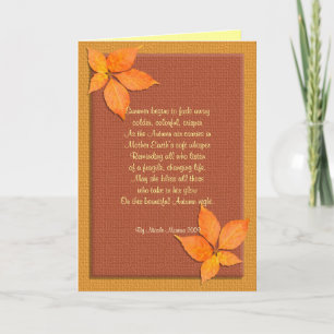 Carte Thanksgiving Lierre d'automne avec poème