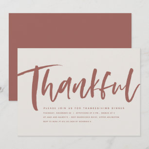Carte Thanksgiving mauve de script Thanksgiving invitati