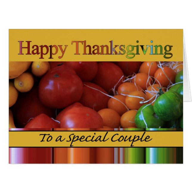 Carte Thanksgiving pour couple spécial (Devant horizontal)