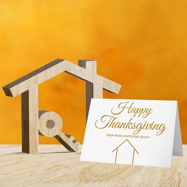 Carte Thanksgiving Real Estate Company Gold Corporate (Créateur téléchargé)