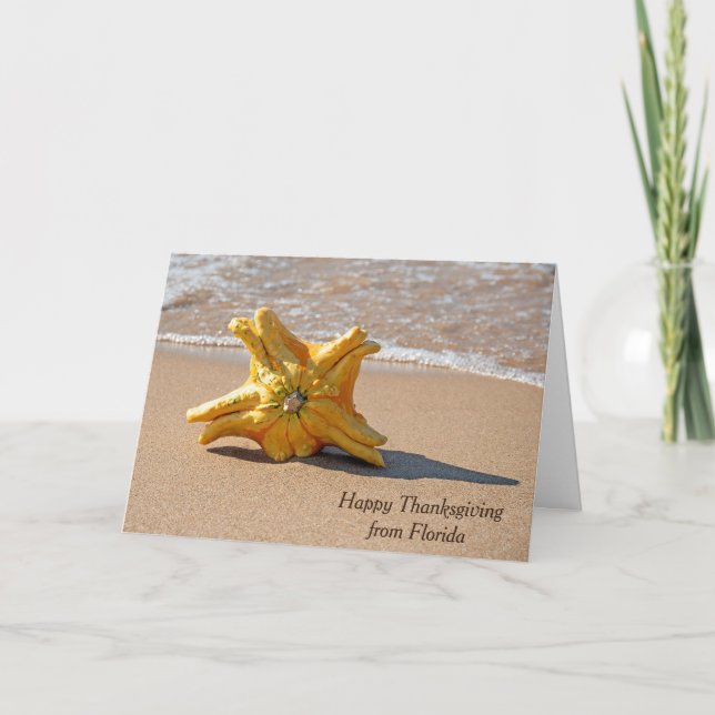 Carte Thanksgiving Star Gourd sur Ocean Beach (Devant)