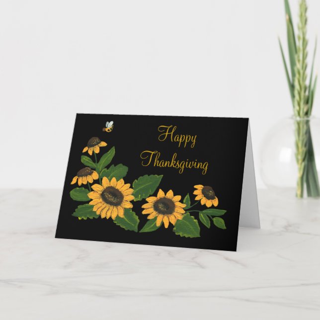 Carte Thanksgiving Sunflowers (Devant)