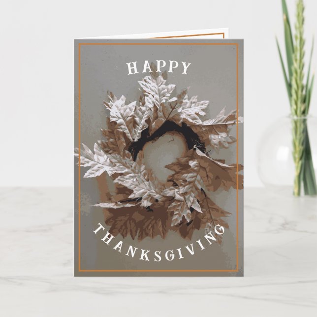 Carte Thanksgiving Thanksgiving Automne Leaf Foudre cour (Devant)