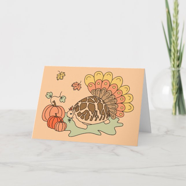 Carte Thanksgiving (tortue étoile, beige) (Devant)