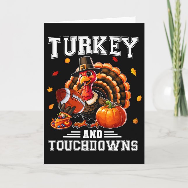 Carte Thanksgiving Turkey And Touchdowns Footbyll Men Ki (Devant)