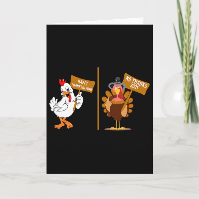 Carte Thanksgiving Turkey No Thanks Grumpy Halloween Fun (Devant)