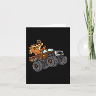 Carte Thanksgiving Turquie équitation Monster Truck Boys