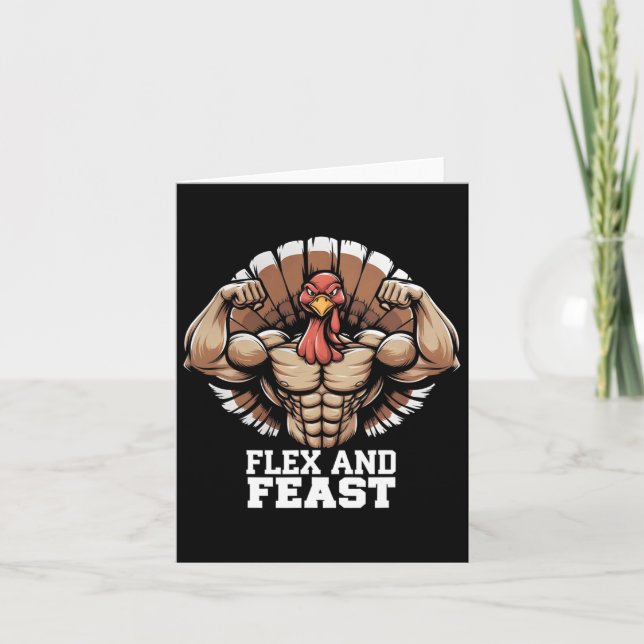 Carte Thanksgiving Turquie Flex Et Feast Motivation Gym (Devant)