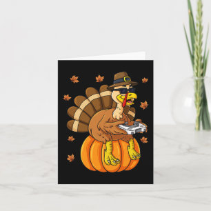 Carte Thanksgiving Turquie Joueur Citrouille Garçons Enf
