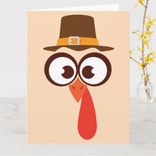 Carte Thanksgiving Turquie mignon Drôle Silencieux Caric