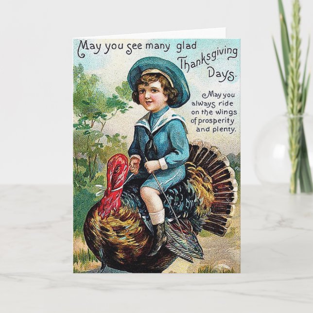 Carte Thanksgiving vintage (Devant)