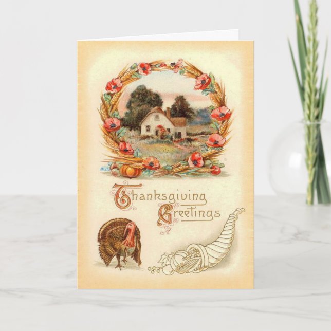 Carte Thanksgiving vintage (Devant)