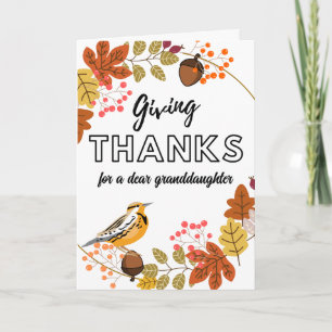 Carte Thanksgiving Wreath for Grandgirl Custom Front