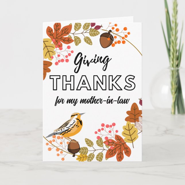 Carte Thanksgiving Wreath Mother en droit Front personna (Devant)