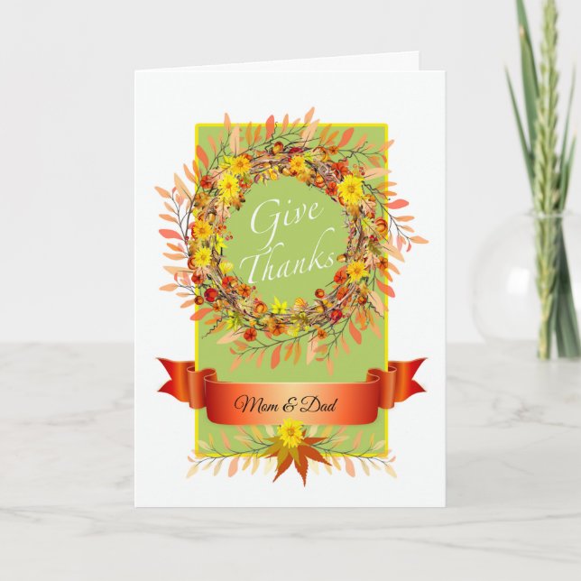 Carte Thanksgiving Wreath pour maman et papa front perso (Devant)