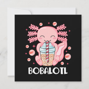 Carte Thé à bulles drôle d'Axolotl