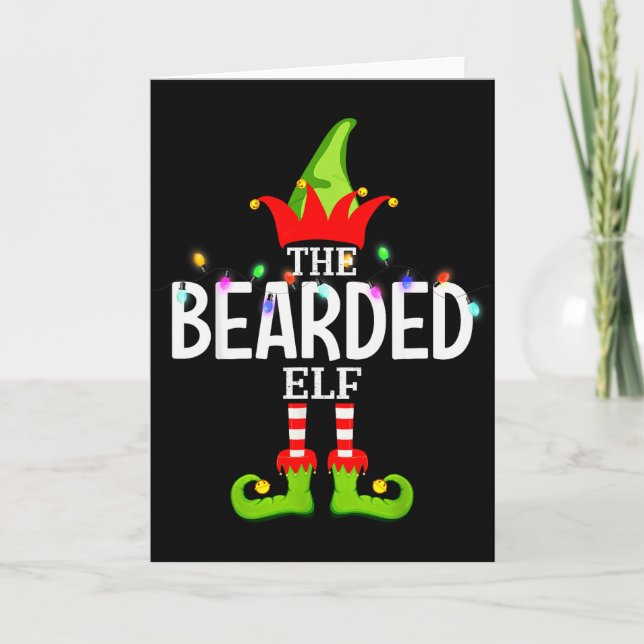 Carte The Bearded Elf Christmas Matching Pajamas  (Devant)