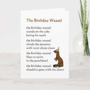Carte The Birthday Weasel - un poème d'anniversaire amus