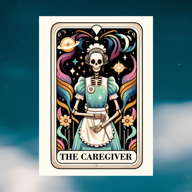 Carte The Caregiver Tarot Card Mother's Day Skeleton (The Caregiver Tarot Card Mother's Day Skeleton
)