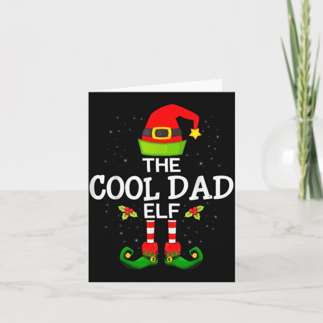 Carte The Cool Dad Elf Christmas Family Matching Pajama  (Devant)