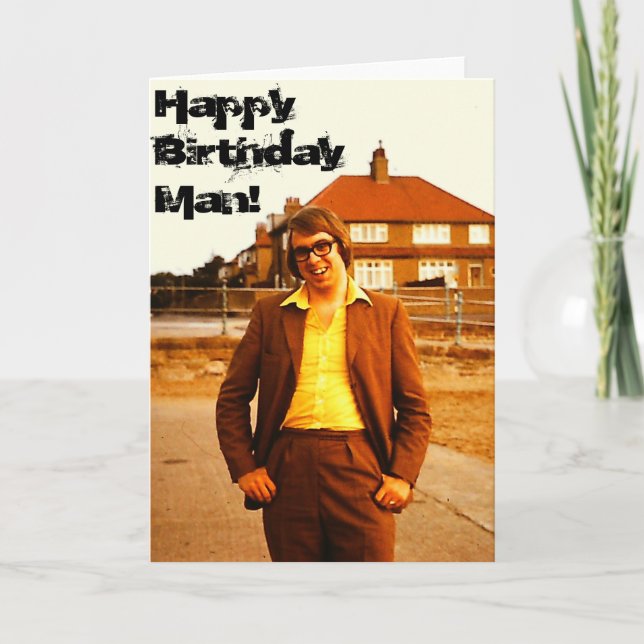 Carte The Geek - Retro 1970's English Man Birthday Card (Devant)