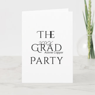 Carte The grad party name 20XX bold letter graduatsimple