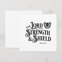 The Lord is My Strength Scripture Flat Note Card
