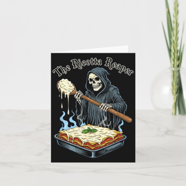 Carte The Ricotta Reaper Funny Italian Halloween Lasagna (Devant)