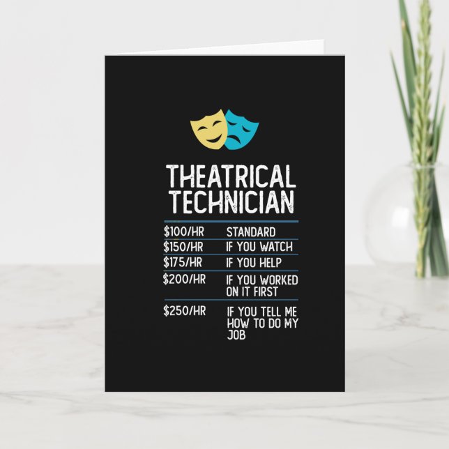 Carte théatre technicien théâtre théâtre scène drôle cad (Devant)