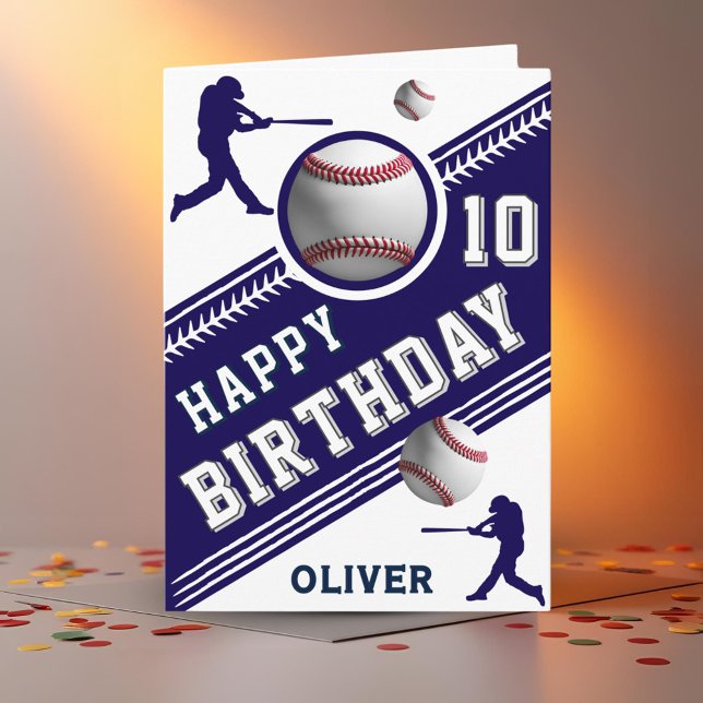Carte Thème d'anniversaire Joueur de baseball de basebal (Créateur téléchargé)