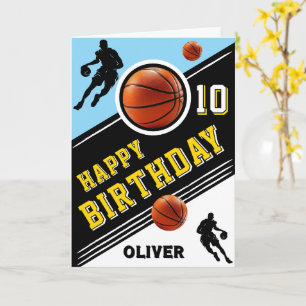 Carte Thème d'anniversaire Joueur de Basket-ball Moderne