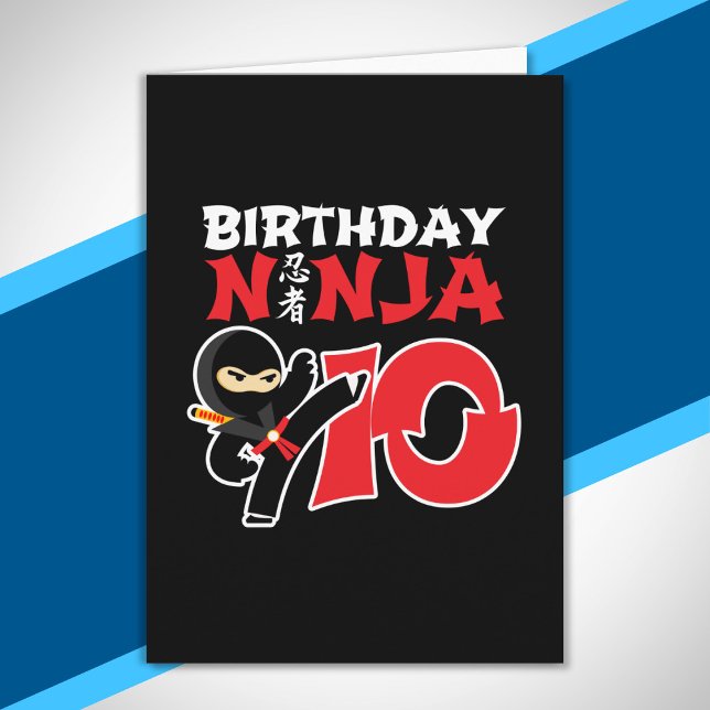 Carte Thème de fête d'anniversaire Ninja pour enfants -  (Créateur téléchargé)
