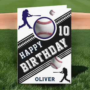 Carte Thème de fête d'anniversaire pour joueur de baseba