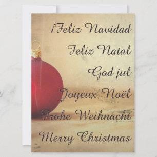Carte Thème de Noël avec balle de Noël