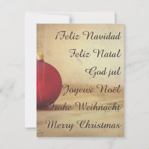 Carte Thème de Noël avec balle de Noël