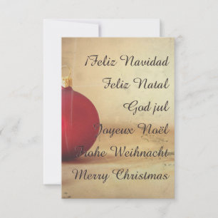 Carte Thème de Noël avec balle de Noël