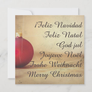 Carte Thème de Noël avec balle de Noël