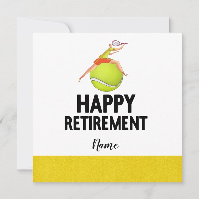 Carte Thème de tennis pour la retraite au joueur de tenn (Devant)