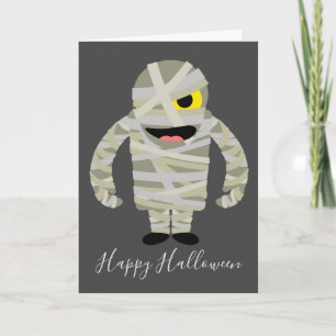 Carte Thème d'Halloween de momie zombie drôle