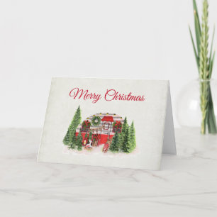 Carte Thème extérieur du camping de Noël Trailer