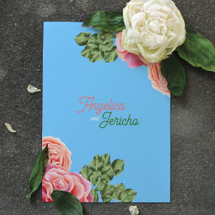 Carte Thème Mariage rose
