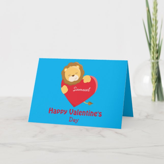 Carte Thème Mon Fils Lion Heureuse Sainte-Valentin (Devant)