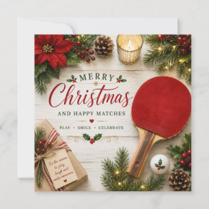 Carte Thème Noël de ping pong 