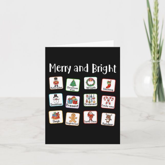 Carte Thérapeute de la parole joyeuse et brillante AAC S (Devant)