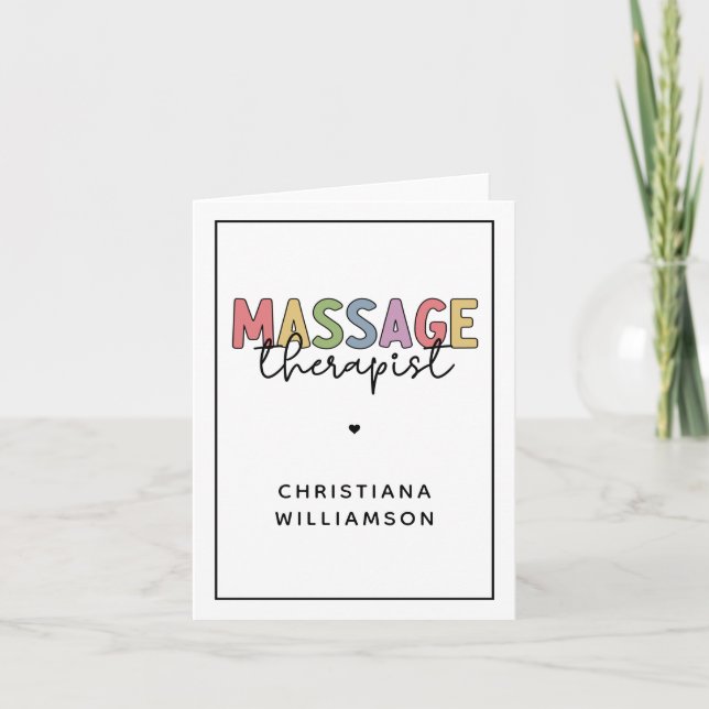 Carte Thérapeute de massage sur mesure | Offres de masso (Devant)